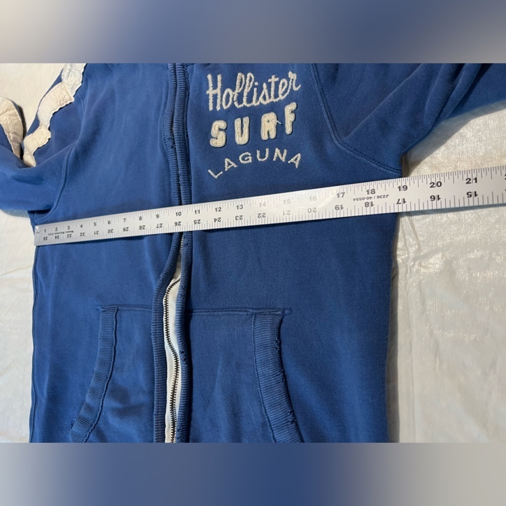 Hollister distressed Blue Hoodie, size Small - Picture 8 of 11